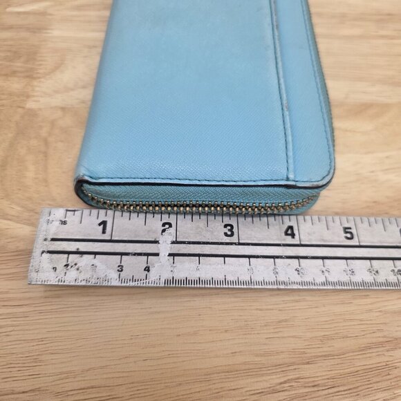 Kate Spade New York Round Zipper Wallet Cedar Street Lacey Light Blue - Picture 8 of 10